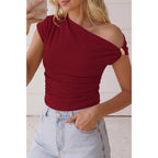 PRETTYGARDEN Womens Summer Off The Shoulder Crop Tops Ribbed Going Out Fitting T Shirts Trendy Spring Y2k Clothes 2026