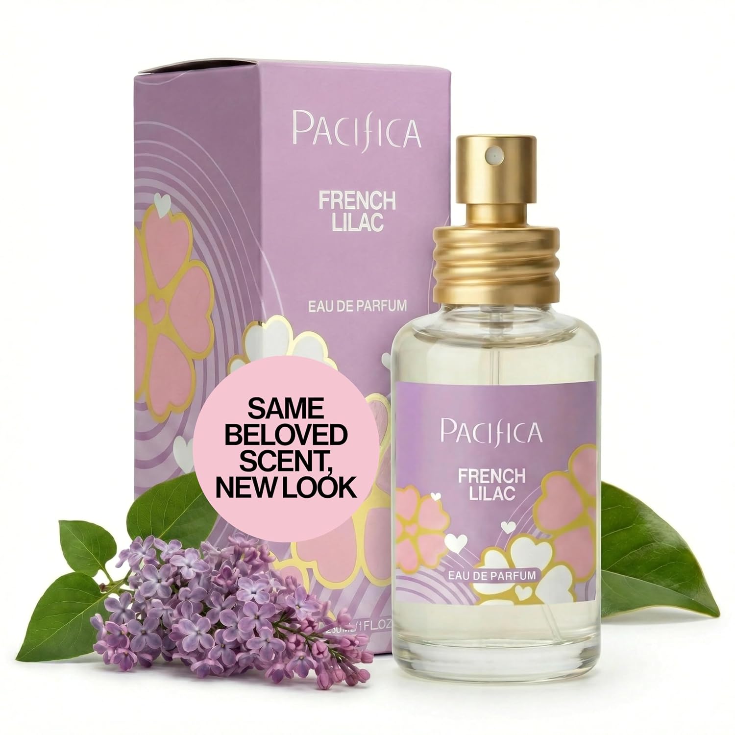 Pacifica French Lilac Spray Perfume – Clean Vegan Floral Fragrance for Women, Fresh-Cut Lilac & Powdery Magnolia Notes, Long-Lasting Romantic Spring Scent, 1 oz