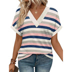 WIHOLL Womens Summer Tops Short Dolman Sleeve Shirts 2026 Fashion V Neck Outfits Clothes