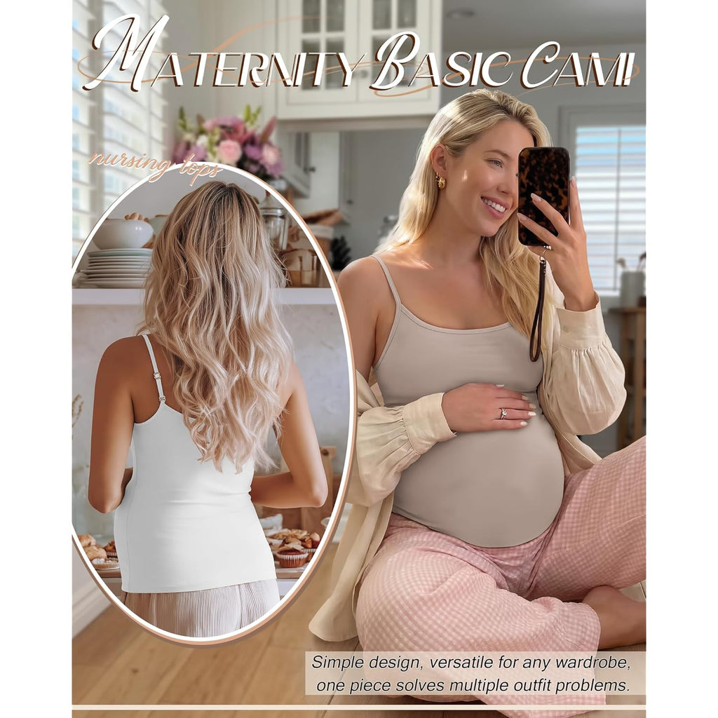Women's Maternity Camisole Tank Top Nude/White/Black
