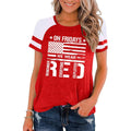 American Flag Shirt Women 4th of July Shirts USA Flag Graphic Patriotic Tshirt Raglan Color Block Tops