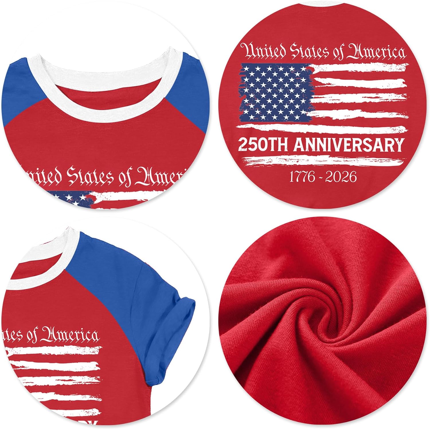 250th Anniversary USA Shirt Women: American Flag Tshirt 250 Years T-Shirts 4th of July Shirts Patriotic Tops