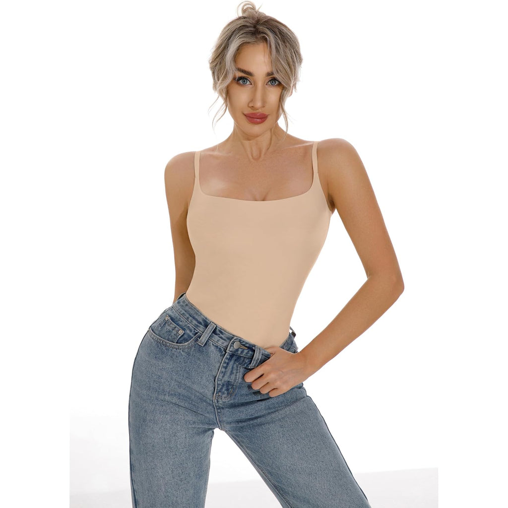 Artdear Women's Square Neck Tank Top Basic Spaghetti Straps Camisole Sexy Summer Cami Crop Tops Air Touch Fabric