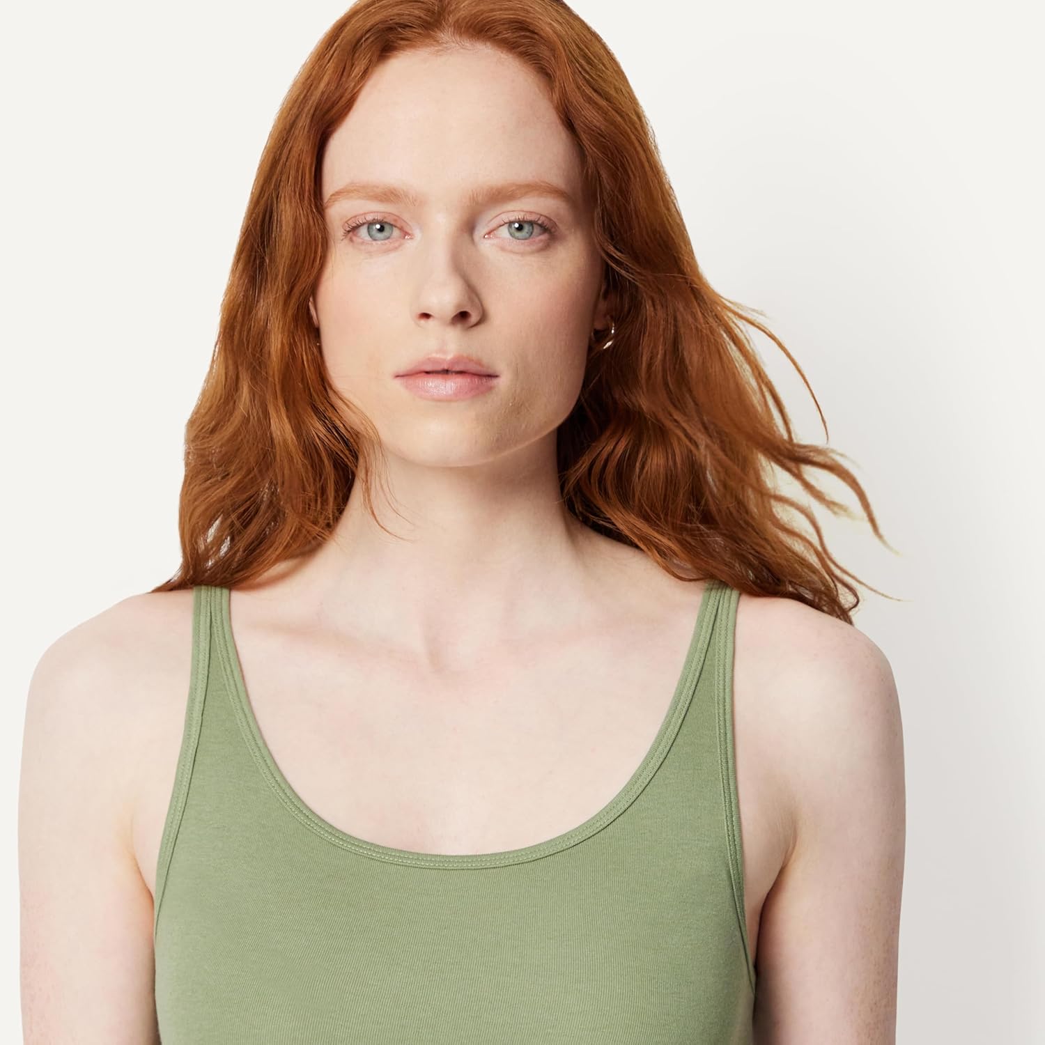 Women's Thin Strap Tank Top Black/Olive