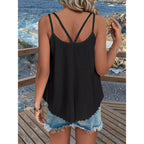 Women's Flowy Scoop Neck Tank Top Black