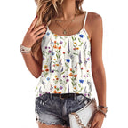 Zeagoo Womens Camisole Tank Tops Summer Adjustable Spaghetti Strap Loose Flowy Sleeveless Shirts Beach Vacation Clothes