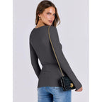 ANRABESS Women Long Sleeve Shirts Rib Knit Slim Fit Tops Basic Tee Spring Outfits Casual T-Shirt Underscrubs Layer Clothes