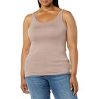 Women's Slim-Fit Thin Strap Tank Top Dark Taupe