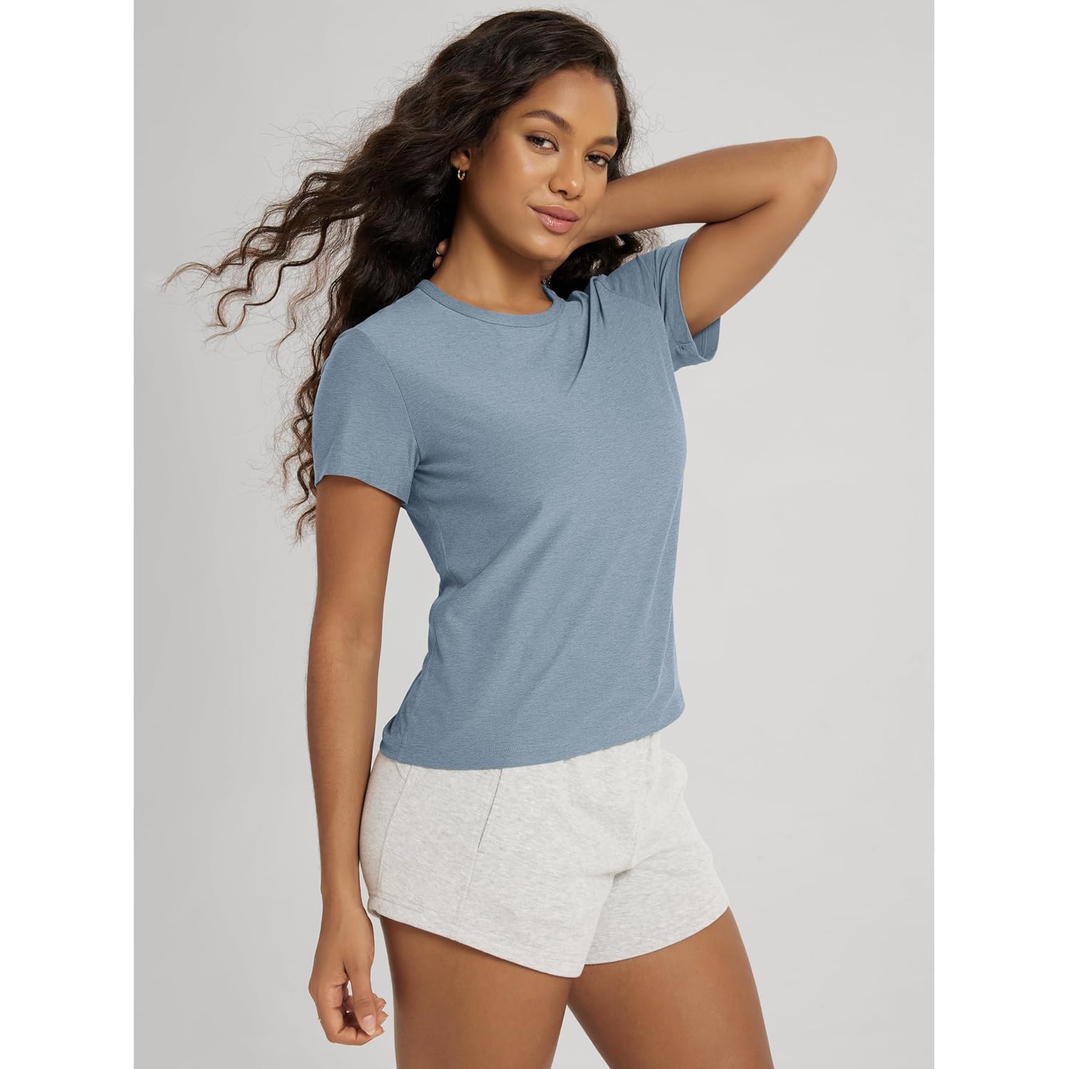 ODODOS Women's Short Sleeve Performance T-Shirts - Ultra Soft odSTRATUM Tech Crew Neck Tee UPF 50+ Essential Top
