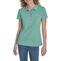 Women's 5-Button Cotton Polo Shirt Crème De Menthe