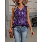 Zeagoo Womens Tank Tops Summer Sleeveless Loose Fit Tops V Neck Pleated Shirts Basic Tees Dressy Casual Trendy Clothes