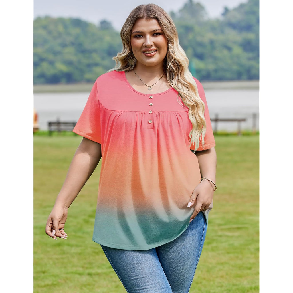 Women's Leggings Fit Tunic Top Gradient Pink