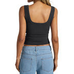 EasyGala Womens Cotton Ribbed Square Neck Tank Tops Basic Backless Sleeveless Summer Cami Shirts 2026