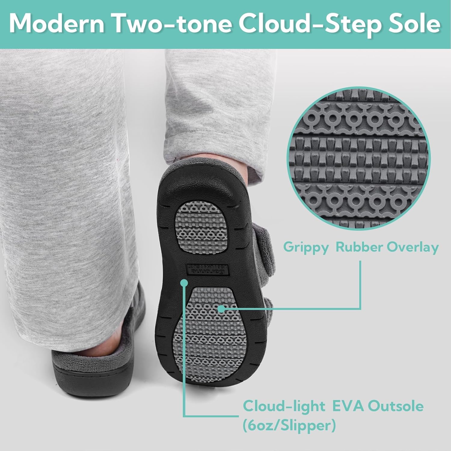 Women's Slippers Dual-Strap Dark Grey