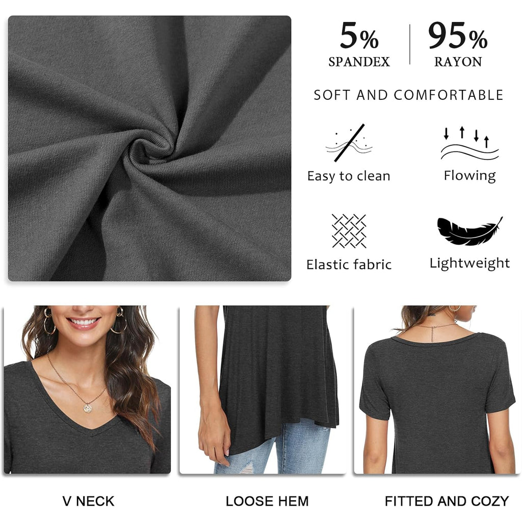Women's Longline Leggings Fit Tunic Top Short Dark Grey