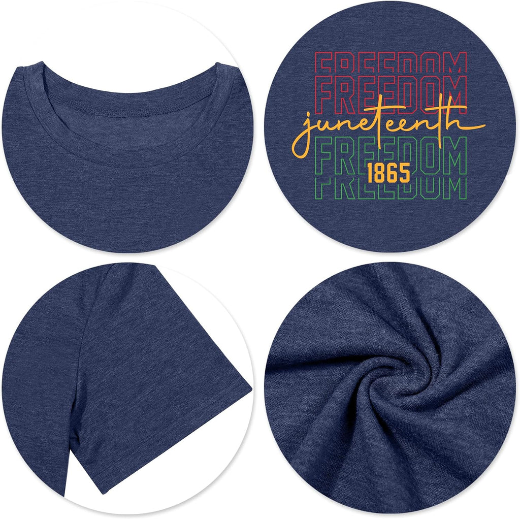 Juneteenth Shirts Women Human Beings T-Shirt Celebrate Black Freedom Shirts Color May Vary Black History Print Casual Tops