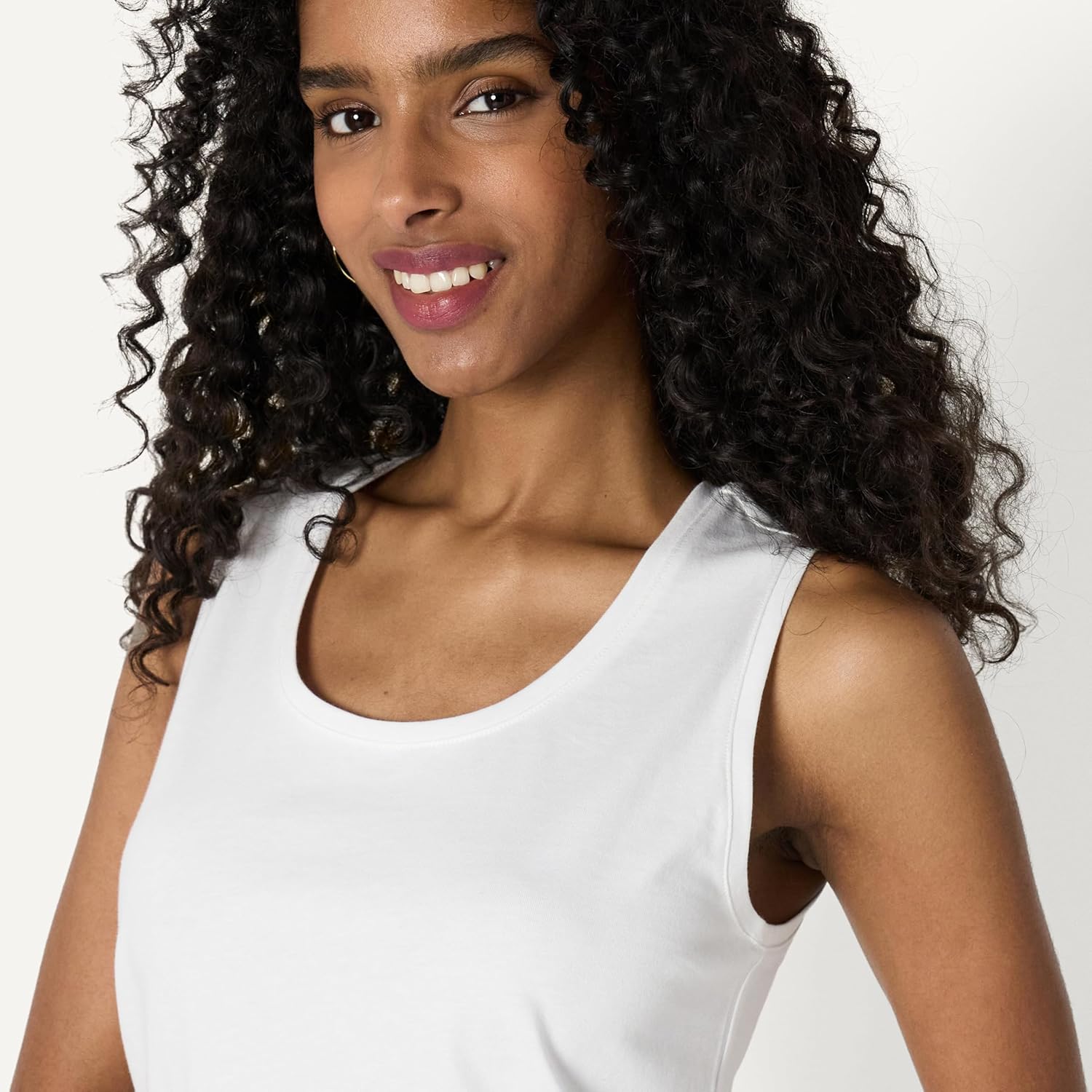 Women's Cotton Sleeveless Tank Top Black/White