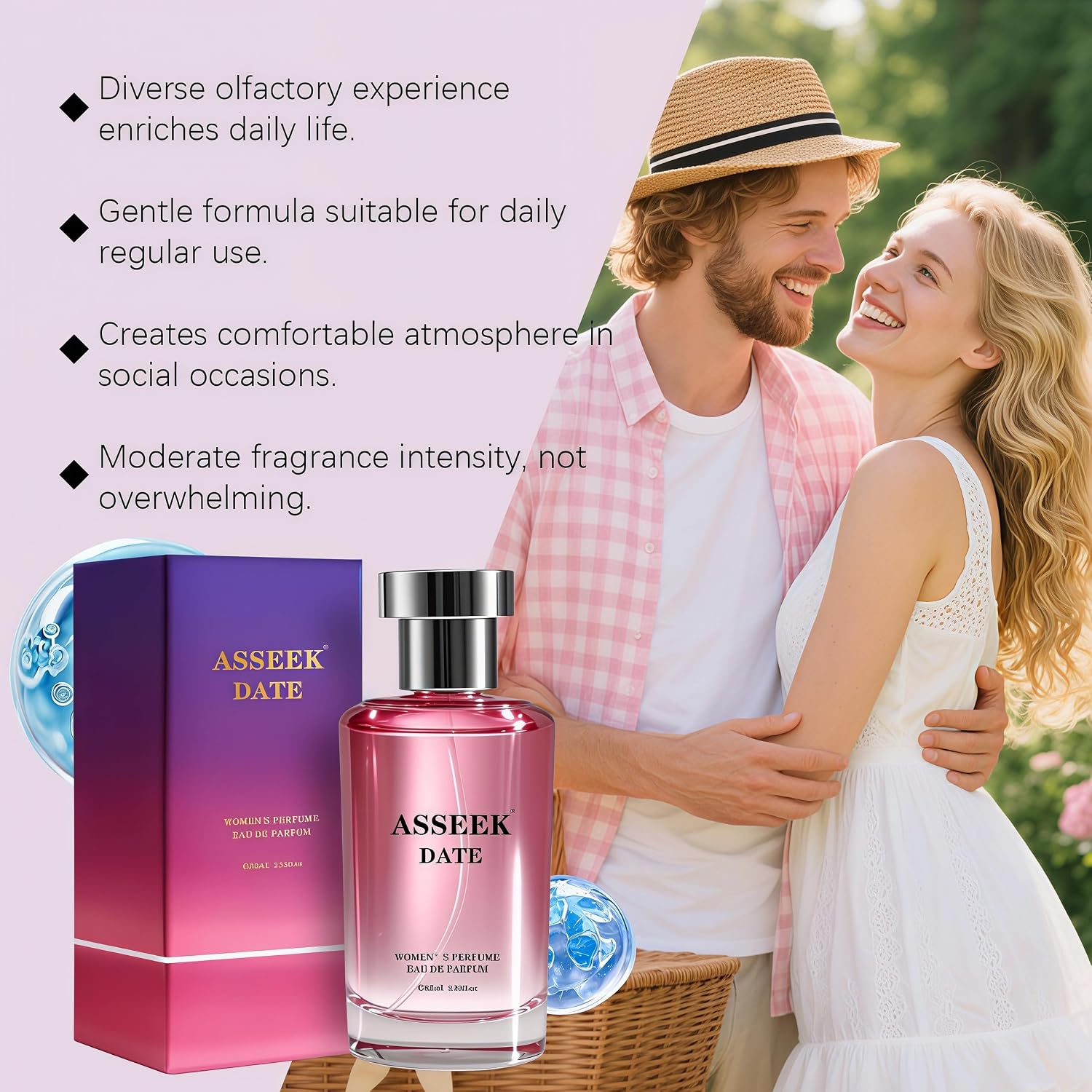 Luxury Perfume for Women, 80ml / 2.82 fl oz, Upgraded Long-Lasting Pistachio Vanilla Fragrance, Creamy Sweet Floral Scent with Almond & Jasmine Notes, Suitable for dates, parties, or as a gift.