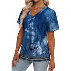 Alaroo Womens Summer Tops 2026 V Neck Short Sleeve Shirts Trendy Dressy Casual Vacation Outfits Printed