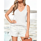 KIRUNDO Sweater Tank Tops for Women Sleeveless V Neck Ribbed Knit Vest Top Camisole 2026 Summer Outfits Fashion Clothing