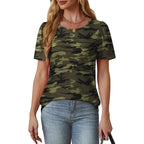 OFEEFAN Womens T Shirts Short Sleeve Tops Dressy Casual Blouses Spring Summer Outfits Flowy Pleated Front Scooped Neck