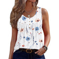 Women's Pleated Floral Tunic Tank Top Bf290
