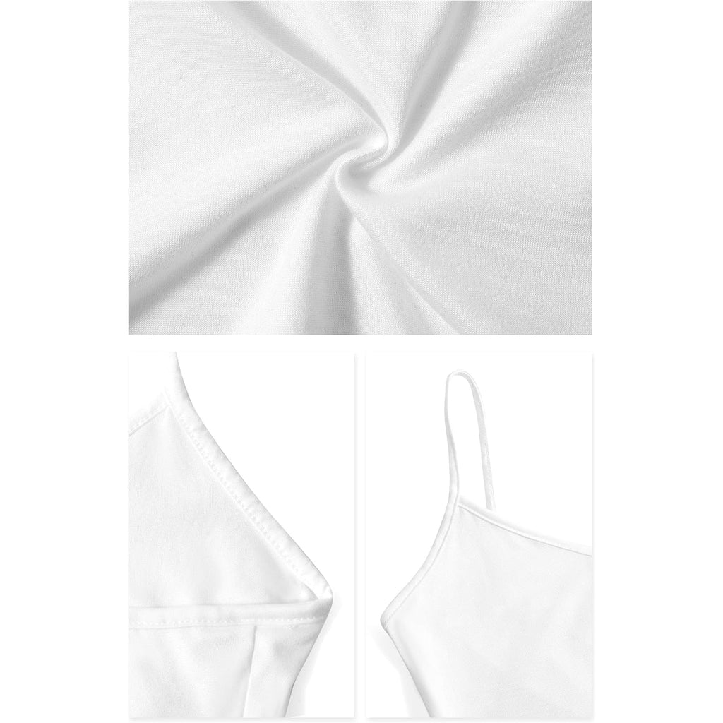 Multi Pack Women's Spaghetti Strap Crop Cami Top, Slim Fit Stretchy Tank