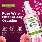 De La Cruz Pure Rose Water Body Mist,Rosewater Spray for Face, Skin & Hair,Toner & Rose Water for Hair Alcohol Free, Paraben Free 8 fl oz (1 Bottles)