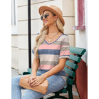 Women's Floral V-Neck Tunic Top Tw669