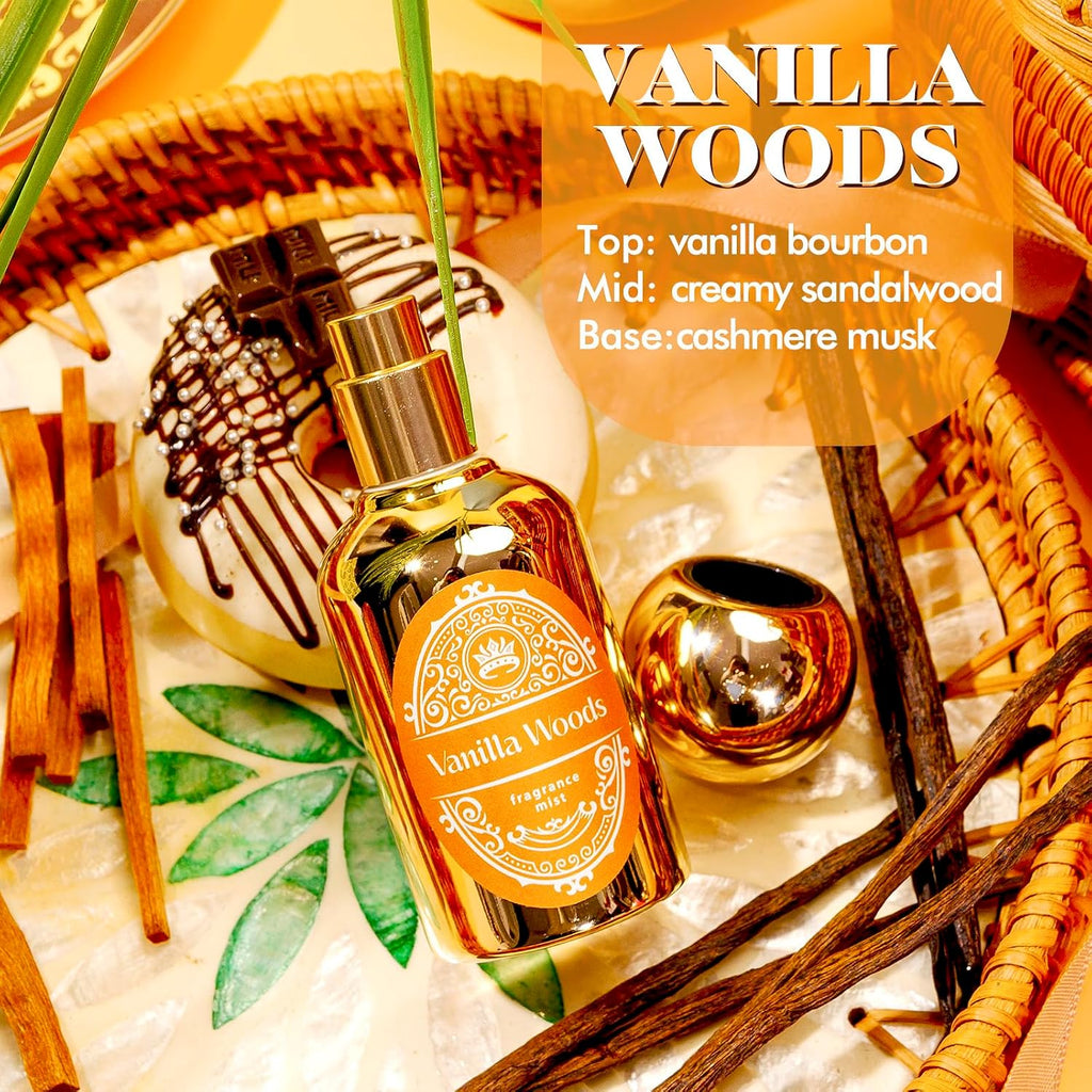 Body Spray for Women, Fragrance Mist, 3 Pack Travel Size Set, 60ml/2.1 fl oz, Vanilla Woods, Cloud Serenade, Jasmine Breeze