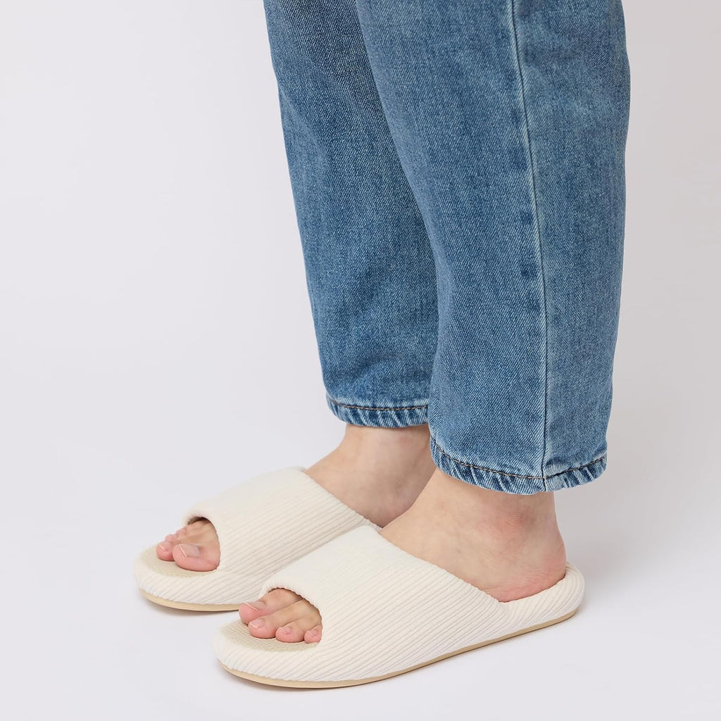 Women's Slippers Corduroy White