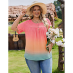 Women's Leggings Fit Tunic Top Gradient Pink