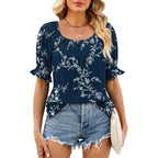 WIHOLL Womens Short Sleeve Square Neck Summer Tops Dressy Casual Blouses Trendy Clothes 2026