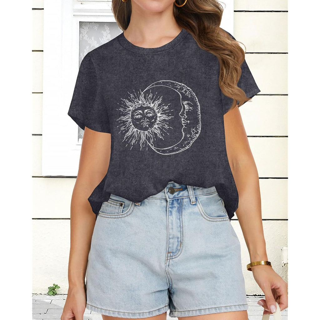 T Shirts for Women Summer Short Sleeve Crewneck Casual Cute Graphic Basic Tees Tops 2026
