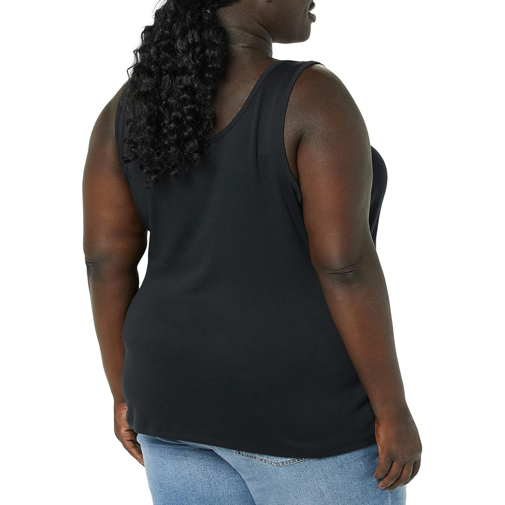Women's Slim-Fit Scoop Neck Tank Top Black