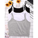 Women's Spaghetti Strap Crop Tank Top Black/White/Grey