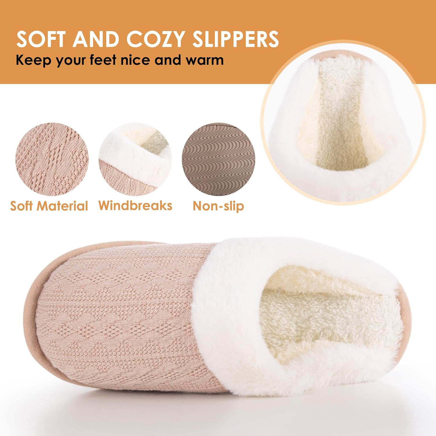 Women's Slippers Knit Coffee