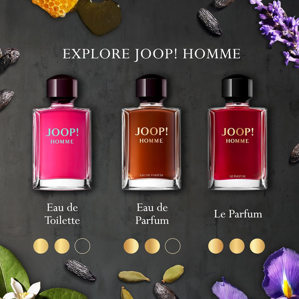 Joop! Homme Eau de Toilette – Ambery Men's Cologne – With Notes of Cinnamon, Jasmine, Vanilla & Sandalwood – Luxury Perfumes for Men – Long Lasting Fragrance