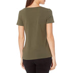 Amazon Essentials Women's Regular-Fit Short-Sleeve Scoop Neck T-Shirt, Summer Casual, Pack of 2