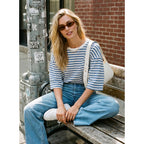 Dokotoo Womens Tops 2026 Striped Tie Back Short Sleeve T Shirts Crewneck Casual Loose Basic Tee Summer Outfits