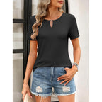 Women's Keyhole Neck T-Shirt Black