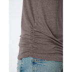 Women's Square Neck Ruched Tank Top Coffee Grey