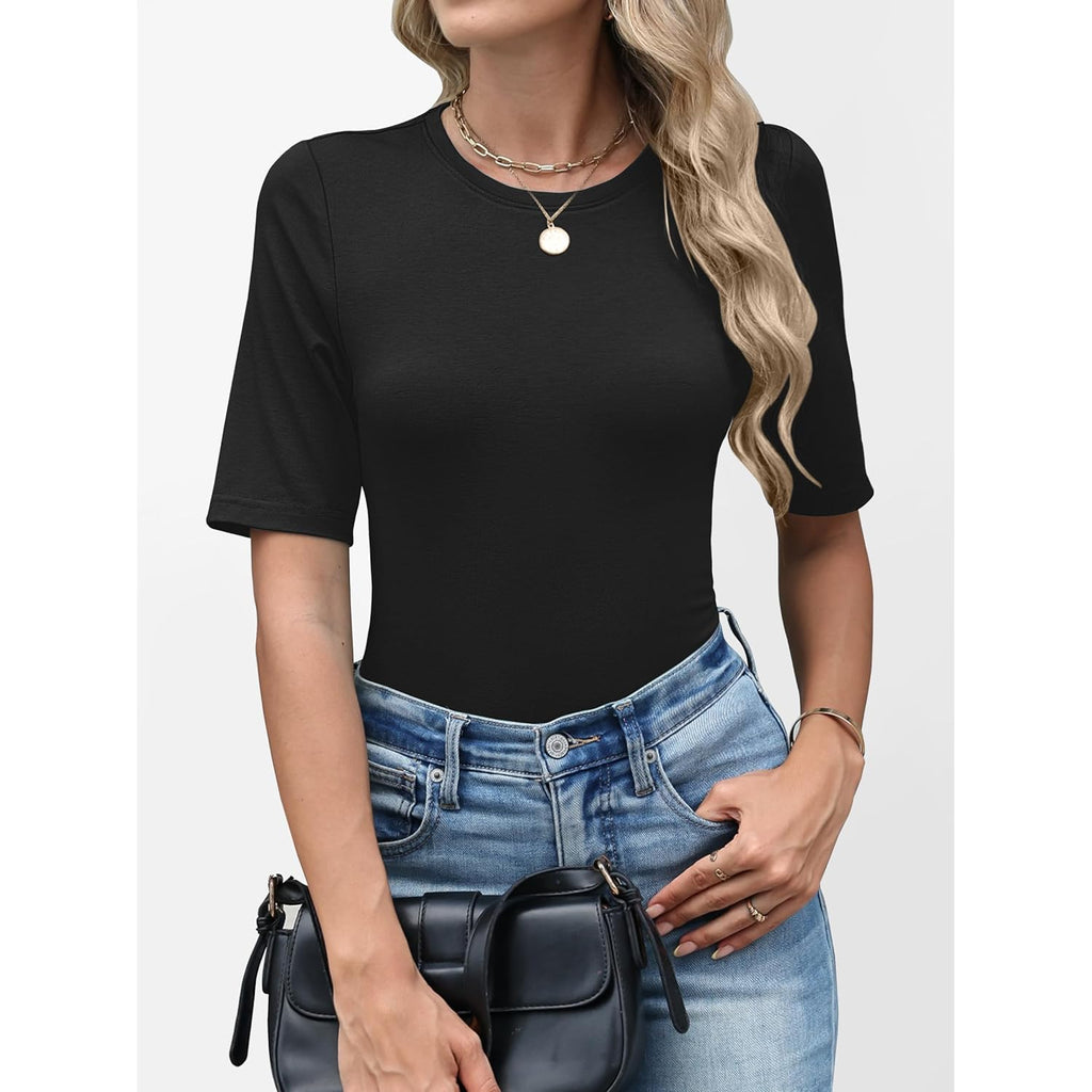 ANRABESS Womens Half Sleeve Tops Crewneck Shirts Basic Fit Tee Trendy 2026 Spring Summer Business Casual T-Shirts