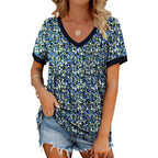 Geifa Womens T Shirts Short Sleeve V Neck Loose Casual Summer Tops 2026 with Pocket