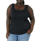 Women's Slim-Fit Scoop Neck Tank Top Black