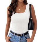 Zeagoo Womens Square Neck Ribbed Tank Tops 2026 Summer Casual Slim Fit Basic Sleeveless Shirts Cute Going Out Top