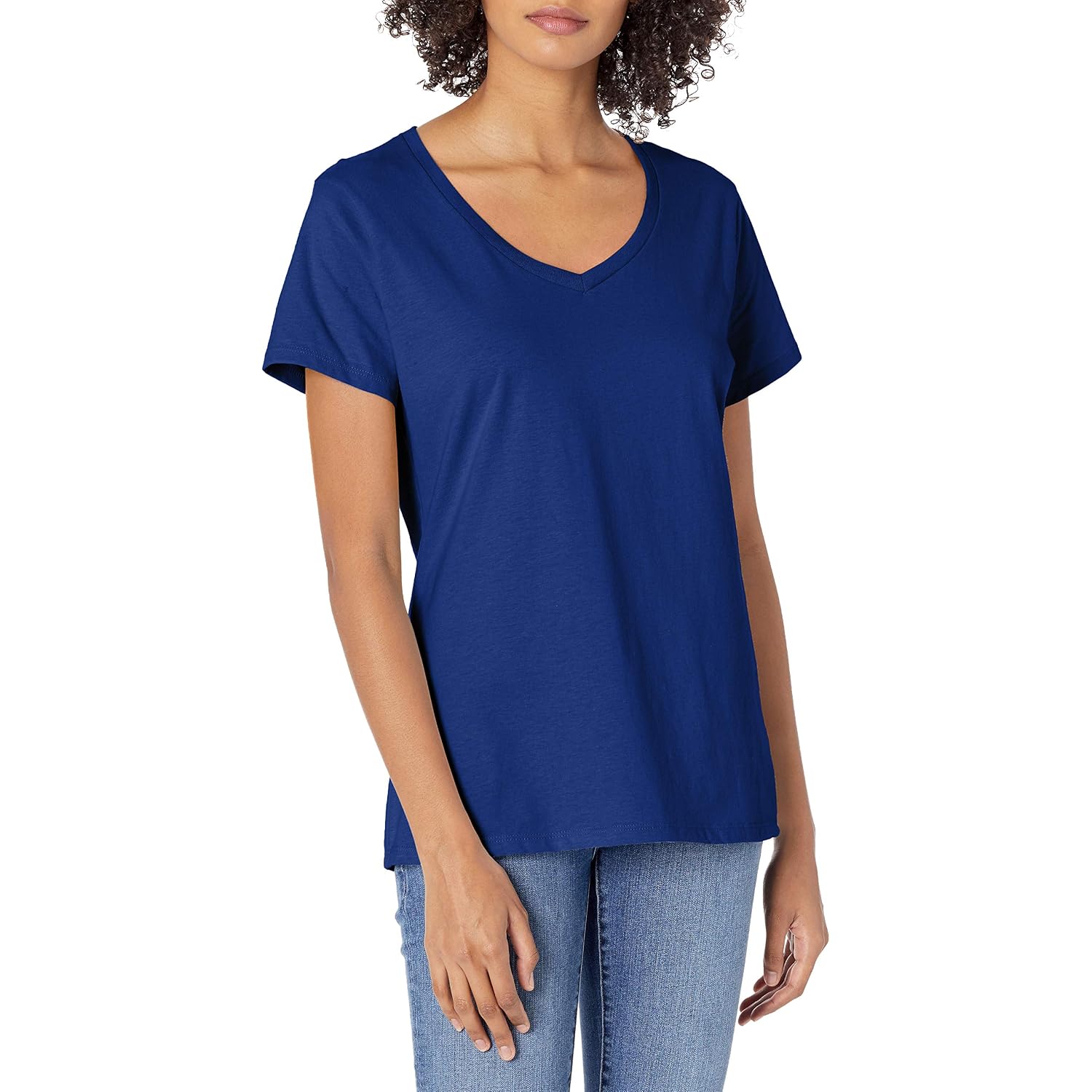 Hanes Women's Perfect-T V-neck T-shirt, Cotton Short Sleeve Tee for Women, 1 or 2-Pack
