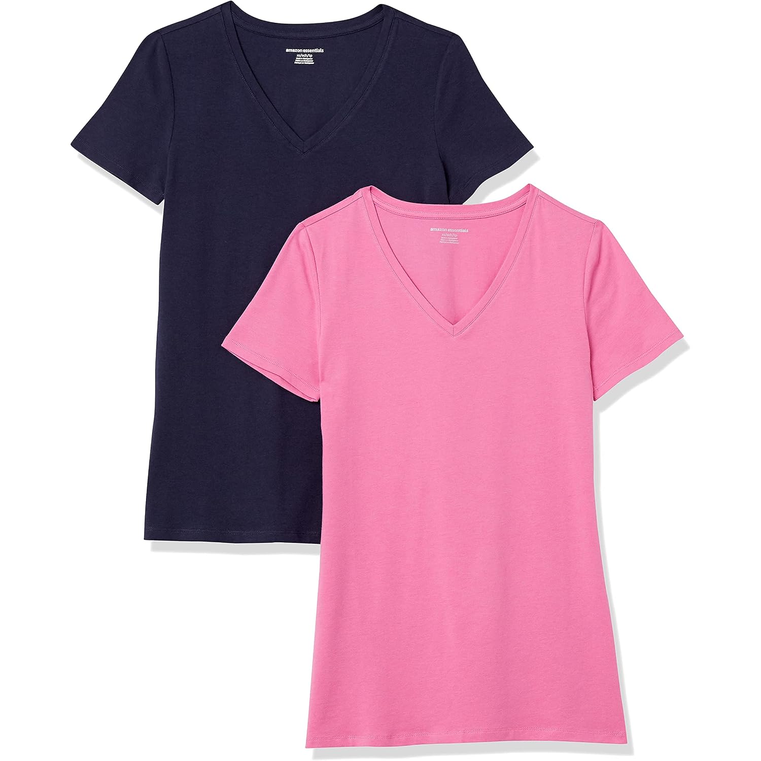 Amazon Essentials Women's Regular-Fit Short-Sleeve V-Neck T-Shirt, Multipacks