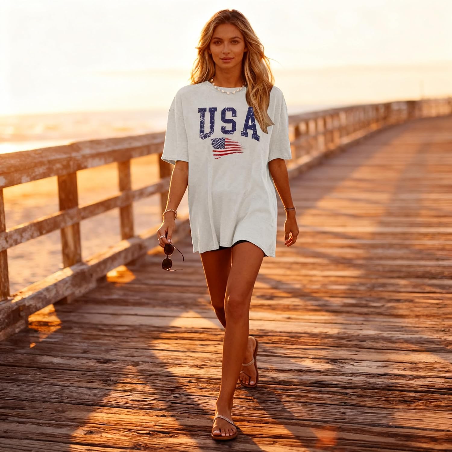 Womens Oversized Tshirt Flower Graphic Tees Nashville Music Short Sleeve Shirts Summer Casual Loose Beach Tops