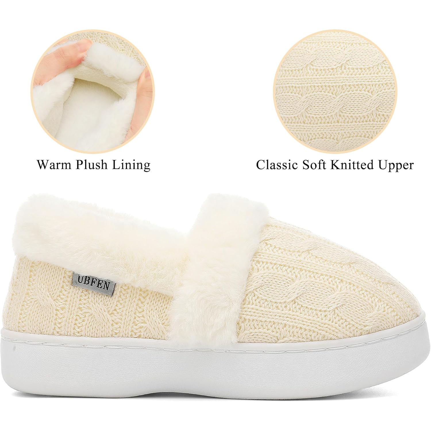 Women's Slippers Fuzzy Beige
